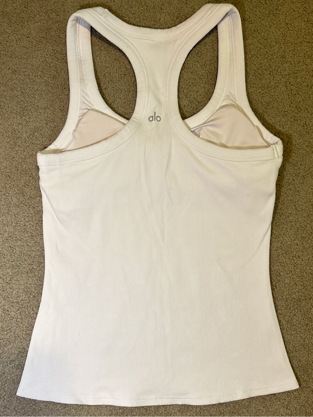 Alo Ribbed White Tank - Picture 3 of 5